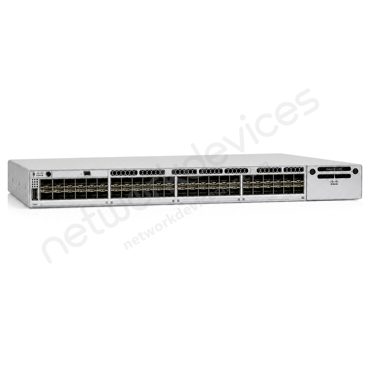 Cisco Catalyst 9300 C9300-48S 48-Port SFP Fiber Switch with Modular Uplink - front view | Network Devices Inc.