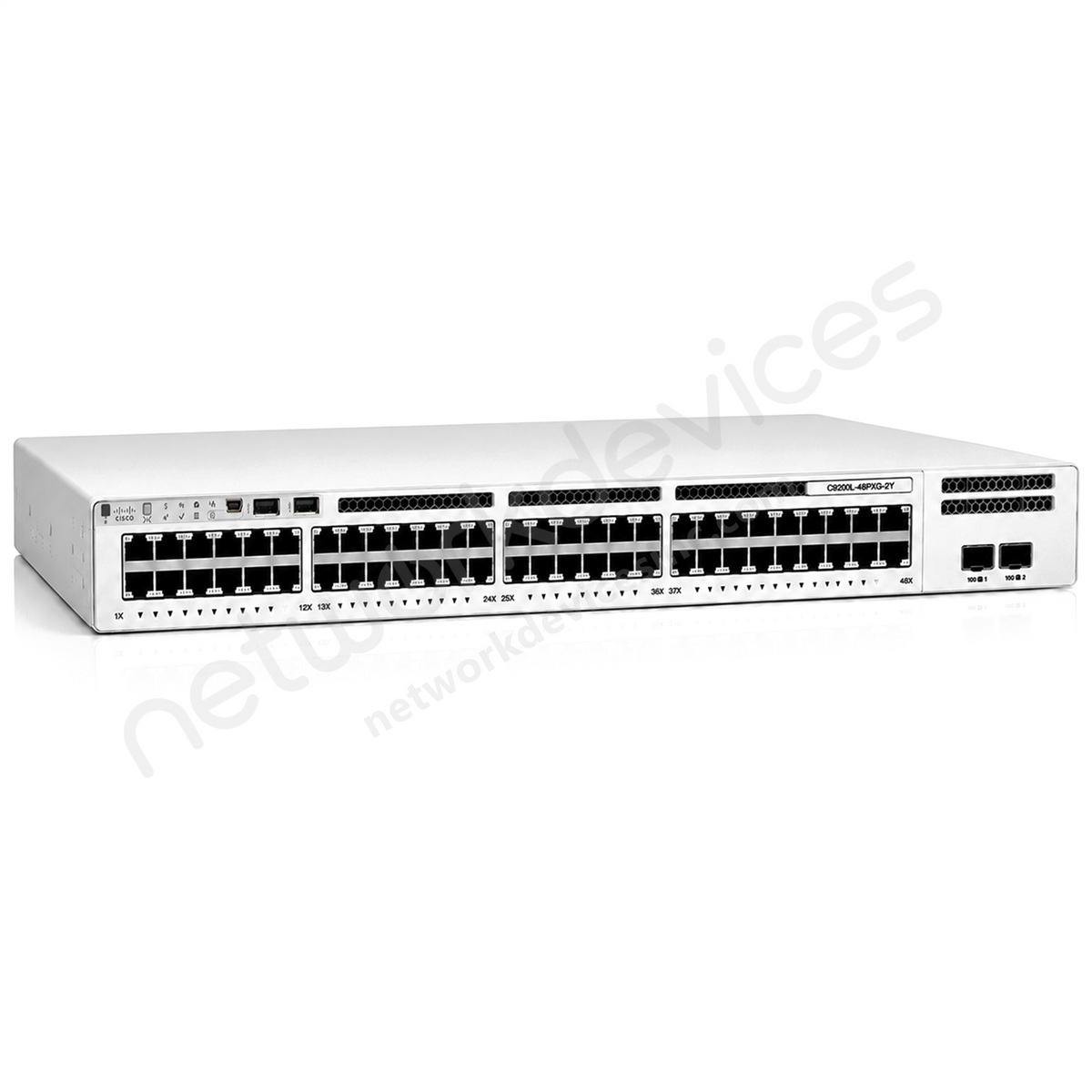 Cisco Catalyst C9200L-48PXG-2Y-A 48-Port mGig PoE+ Switch, 2x25G, Network Advantage