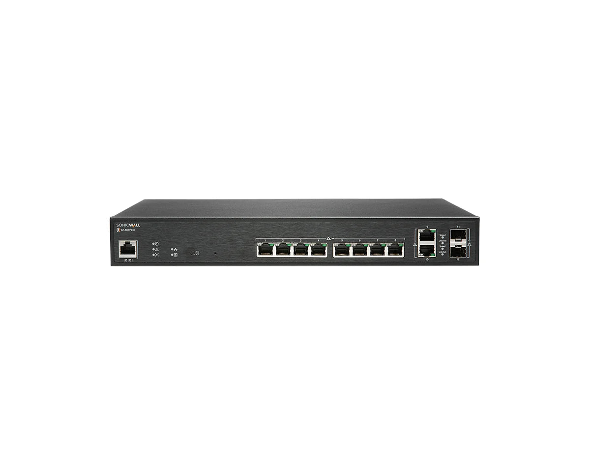SonicWall SWS12-10FPoE Network Switch with 3-Year Network Management & Support (02-SSC-8371)