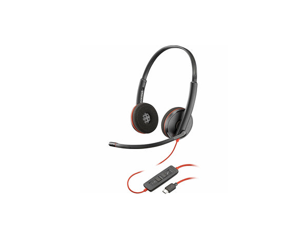 Poly Blackwire 3220 Stereo USB-C Headset +USB-C/A Adapter (8X228A6)