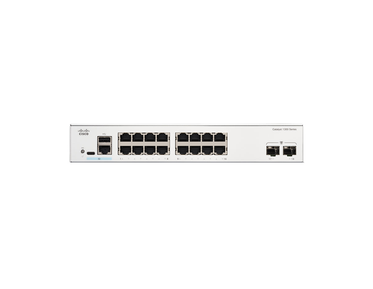 Cisco C1300-16T-2G 16 Port Gigabit Managed Switch with 2 SFP Uplinks