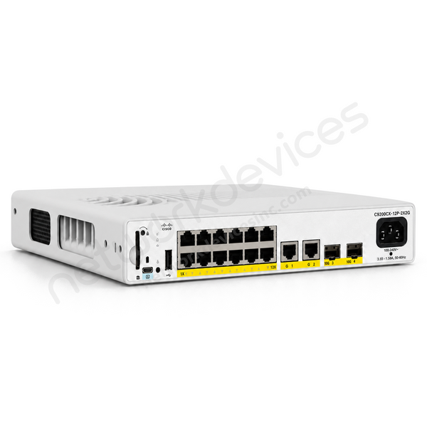 Cisco Catalyst C9200CX-12P-2X2G-A 12-Port PoE+ Compact Switch, 2x10G SFP+, Network Advantage