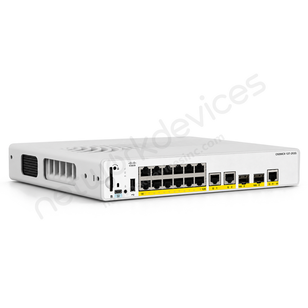 Cisco Catalyst C9200CX-12T-2X2G-A 12-Port Compact Data Switch, 2x10G SFP+, Network Advantage