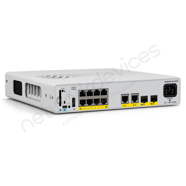 Cisco Catalyst C9200CX-8P-2X2G-E 8-Port PoE+ Compact Switch, 2x 10G + 2x 1G Uplinks, Network Essentials