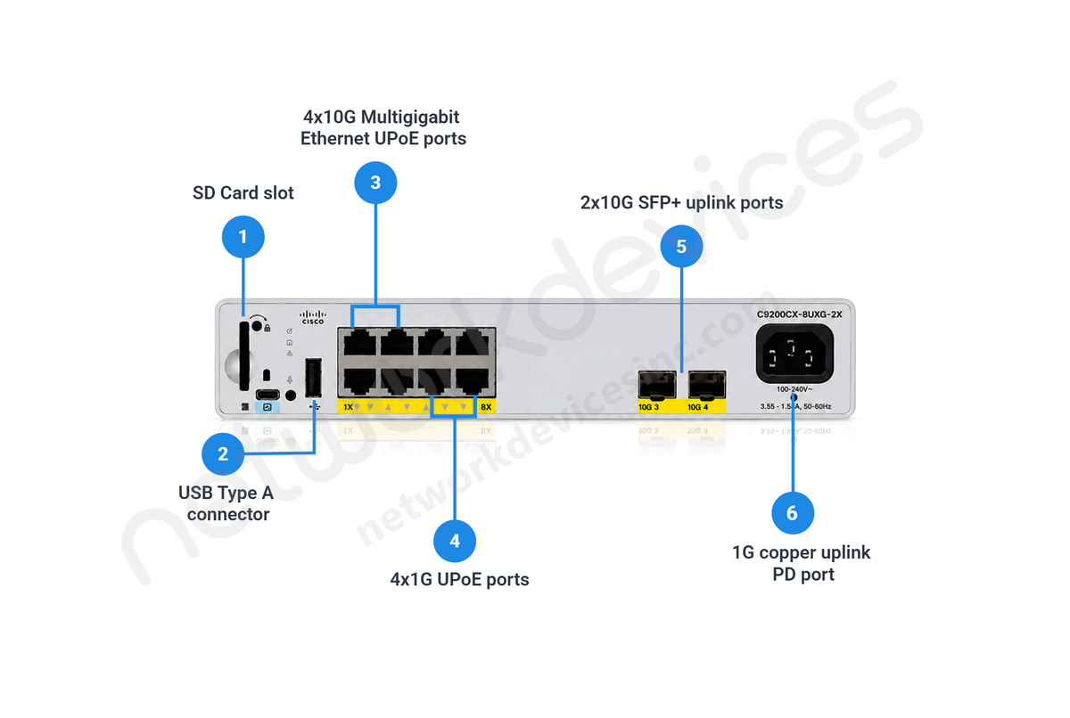 Cisco Catalyst C9200CX-8UXG-2X-A 8-Port UPoE Compact Switch, 2x10G Uplinks, Network Advantage