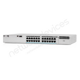 Cisco Catalyst 9300 C9300-24P 24-Port PoE+ Switch with Modular Uplink - angled front view | Network Devices Inc.