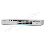 Cisco Catalyst 9300 C9300-24UX 24-Port mGig UPOE Switch with Modular Uplink - angled front view | Network Devices Inc.