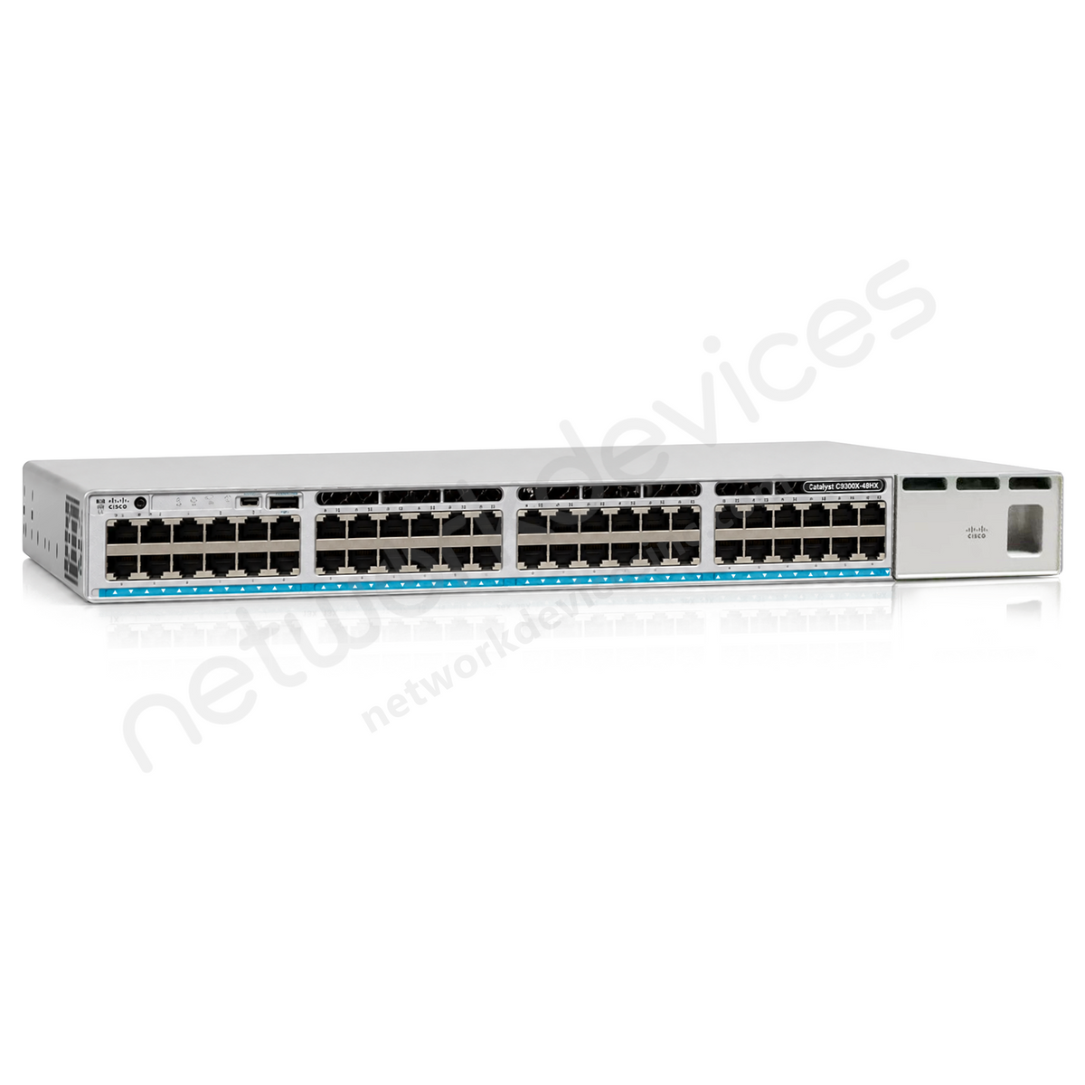 Cisco Catalyst 9300X C9300X-48HX 48-Port mGig UPOE+ 90W Switch with Modular Uplink - front view | Network Devices Inc.
