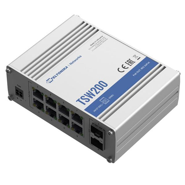 Teltonika TSW200 PoE+ Industrial Switch with 8 Ports (TSW200000010)