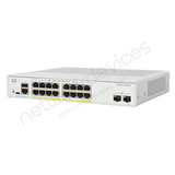 Cisco Catalyst 1200 C1200-16P-2G 16-Port PoE+ Switch with 2x1G Uplinks - angled front view | Network Devices Inc.