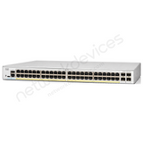 Cisco Catalyst 1200 C1200-48P-4X 48-Port PoE+ Switch with 4x10G Uplinks - angled front view | Network Devices Inc.