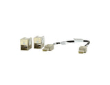 Front view of the Cisco C9200-STACK-KIT components, including two stack adapters and the StackWise stacking cable.