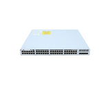 Front view of the Cisco C9300L-48T-4X-A switch, showing its 48 Gigabit Ethernet ports and four 10G SFP+ uplinks.
