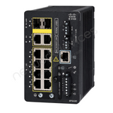 Cisco Catalyst IE3100 IE-3100-6P2U2C-E Rugged Industrial Switch, 6 x PoE+, 2 x UPOE, 2 x combo RJ45/SFP - angled front view | Network Devices Inc.