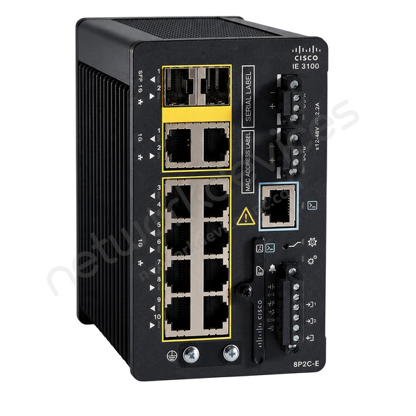 Cisco Catalyst IE-3100-8P2C-E 10-Port PoE+ Industrial DIN-Rail Switch with 2x 1G Combo Uplinks, Network Essentials