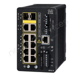Cisco Catalyst IE3100 IE-3100-8P2C-E Rugged Industrial Switch, 8 x PoE+, 2 x combo RJ45/SFP - angled front view | Network Devices Inc.