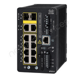 Cisco Catalyst IE3100 IE-3100-8T2C-E Rugged Industrial Switch, 8 x 1G copper, 2 x combo RJ45/SFP - angled front view | Network Devices Inc.