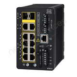 Cisco Catalyst IE3105 IE-3105-8T2C-E Rugged Industrial Switch, 8 x 1G copper, 2 x combo RJ45/SFP - angled front view | Network Devices Inc.