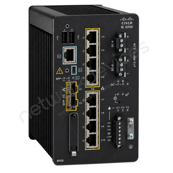 Cisco Catalyst IE-3200-8P2S-E 8-Port PoE+ Industrial DIN-Rail Switch with 2x 1G SFP Uplinks, Network Essentials