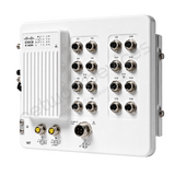 Cisco Catalyst IE3400H IE-3400H-16T-A Rugged Industrial Switch, 16 x 1G copper - angled front view | Network Devices Inc.