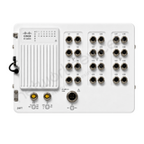 Cisco Catalyst IE3400H IE-3400H-24FT-A Rugged Industrial Switch, 24 x 100M copper - port detail view | Network Devices Inc.