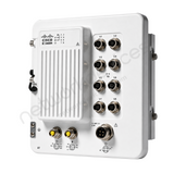 Cisco Catalyst IE3400H IE-3400H-8T-A Rugged Industrial Switch, 8 x 1G copper - angled front view | Network Devices Inc.