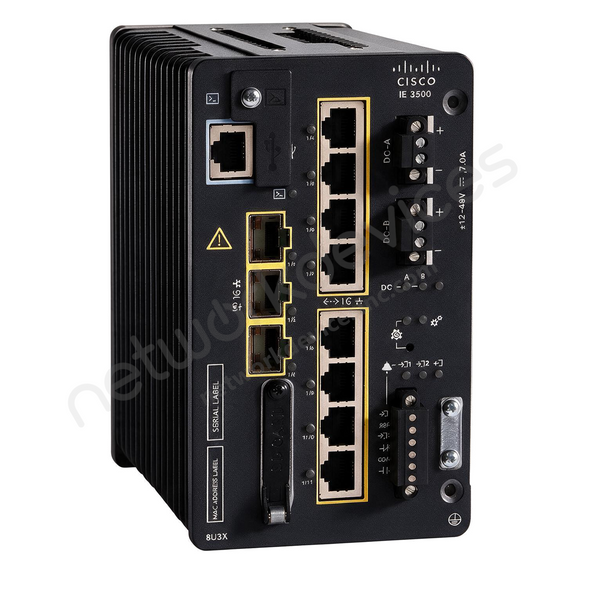 Cisco IE3500 IE-3500-8U3X-E 8-Port UPOE/4PPoE Industrial DIN-Rail Switch with 3x 10G SFP+ Uplinks, Network Essentials