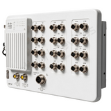 Cisco Catalyst IE3500H IE-3500H-20FT4T-E Rugged Industrial Switch, 20 x 100M copper, 4 x 1G copper - angled front view | Network Devices Inc.