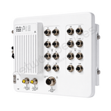 Cisco Catalyst IE3505H IE-3505H-16T-A Rugged Industrial Switch, 16 x 1G copper - angled front view | Network Devices Inc.