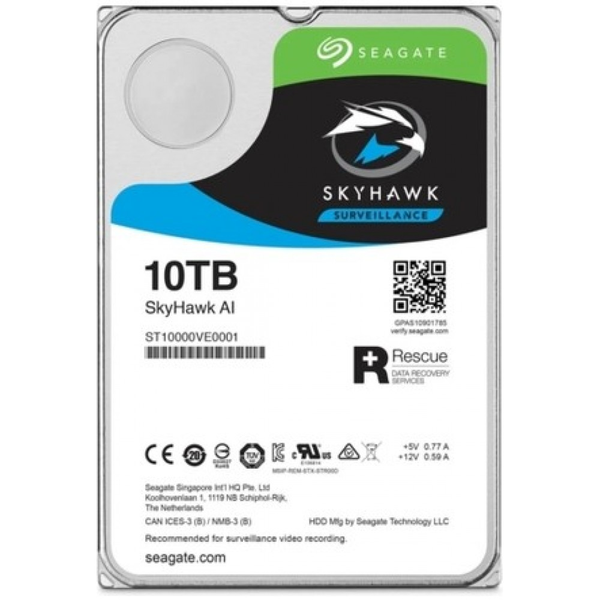 Seagate SkyHawk AI - 10TB 7200RPM SATA III 6Gb/s 256MB Cache 3.5