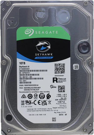 Seagate SkyHawk AI 10TB 7200 RPM 256MB Cache SATA 6.0Gb/s 3.5" Internal Surveillance HDD (ST10000VEZ01/001)