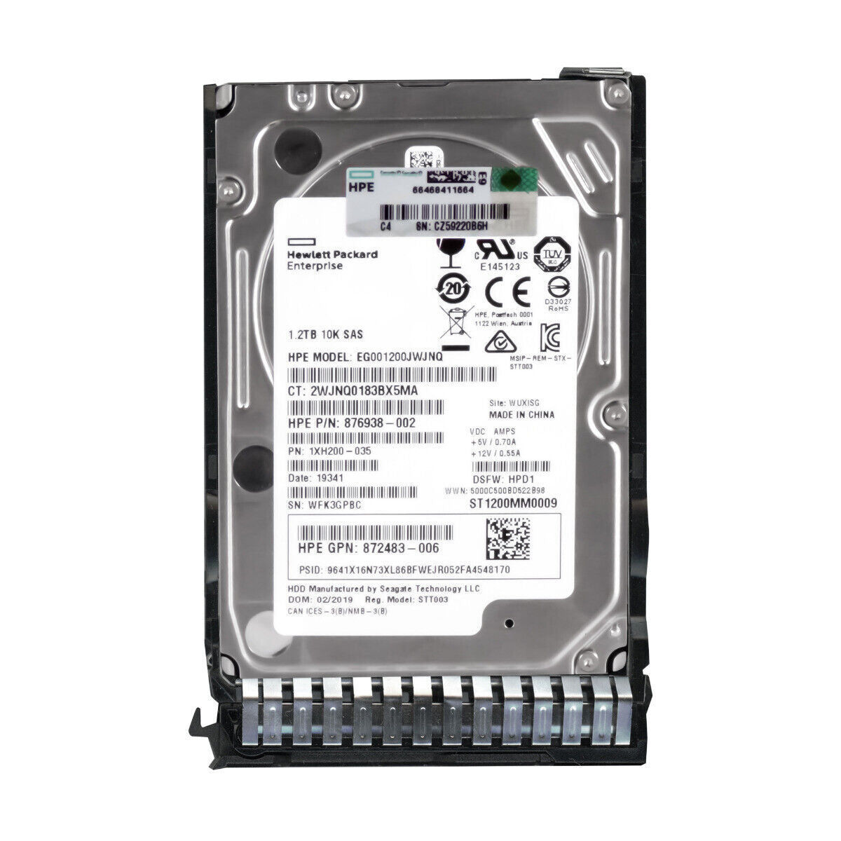 HP 1.2TB 10K SAS 12Gbps 2.5 Inch SFF Hot-Swap Hard Drive – 872737-001 (Renewed)